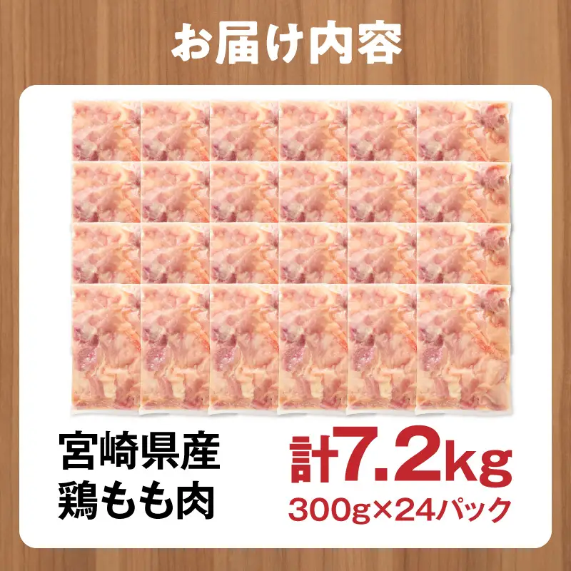 鶏肉 宮崎県産 もも肉 7.2kg 鶏肉[300g×24P]