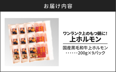 ワンランク上の もつ鍋 に！ 上ホルモン 1.8kg（200g×9パック） K002-004_03 ホルモン お肉 牛肉