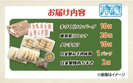 マルシンのお惣菜 5種のお楽しみセット 【有限会社丸伸商事】 コロッケ ハンバーグ メンチカツ 自家製豚肉ちまき 自家製ねぎ肉味噌 [AKFH049]