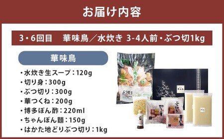 博多名物 水炊き定期便【隔月定期便（計6回発送）】 上田商店 水炊き 華味鶏 鍋 鶏鍋 料理 食事 隔月定期便 隔月 定期便