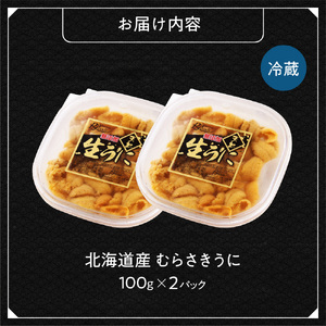 【先行受付】《北海道産》ムラサキウニ 塩水 100g ×2パック＜札幌カネシン水産＞ | ウニ丼 無添加 北海道 札幌市