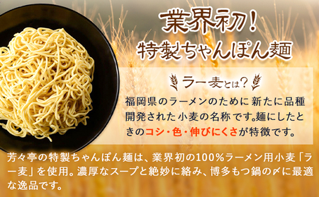 もつ鍋 味噌味 セット ちゃんぽん麵 芳々亭 2～3人前 地域商社ふるさぽ《90日以内に出荷予定(土日祝除く)》福岡県 鞍手町 もつ 鍋 牛モツ 味噌 国産牛もつ100％使用 ラー麦