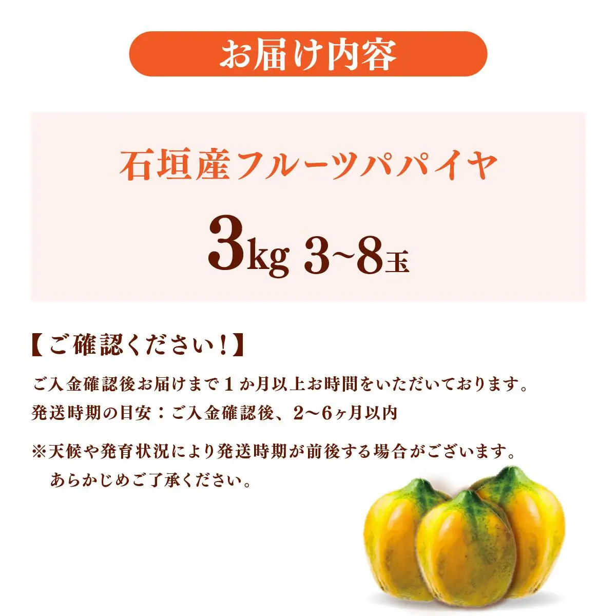 フルーツパパイヤ 3kg