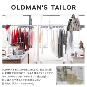 リネン 【OLDMAN'S TAILOR】LINEN APRON　ブルー エプロン
