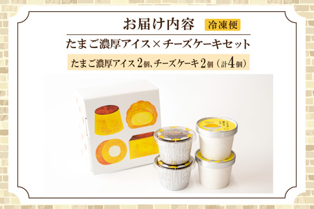 たまご濃厚アイスとバスクチーズケーキのセット（各2個　計4個セット）