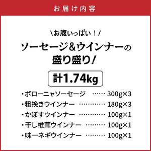 お腹いっぱいソーセージ＆ウインナー 5種 1.74kg_29199A-3