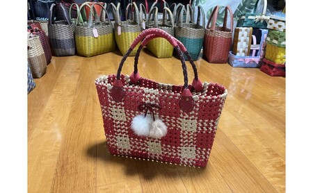 バッグ クラフトおしゃれかごバッグ 雑貨 ファッション オシャレ 抹茶リボン