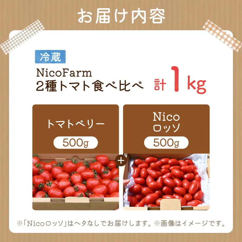 【先行予約】フルーツのように甘いミニトマト2種 各500g トマトベリー & Nicoロッソ_Y124-0020