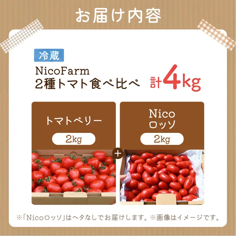 【先行予約】フルーツのように甘いミニトマト2種 各2kg トマトベリー & Nicoロッソ_Y124-0023