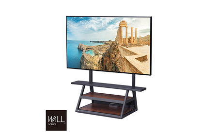 WALL インテリアテレビスタンド M1 CASTER テレビスタンド テレビ台 65インチ対応 自立タイプ 収納性 キャスター付き スマート スタイリッシュ デザイン 独自開発 棚板付き 東京都 大田区 ブラック