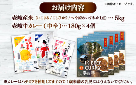 壱岐産米と壱岐牛カレー中辛セット 《壱岐市》【壱岐フードファクトリー】 白米 ごはん ご飯 カレー レトルト 食品 レンジ 仕送り 肉 牛肉 和牛 壱岐牛[JDW154]