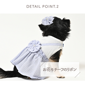 サッカーシフォンワンピース ピンク おそろいヘアピンつき  ドッグウェア【ココアトワ(cocoAtoi)】 Ｌ