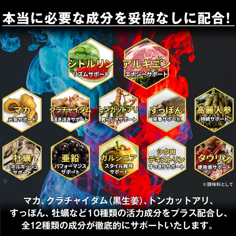 ハルクファクター シトルリン + アルギニン 66000mg サプリ 亜鉛 マカ 厳選12種 240粒 国産
