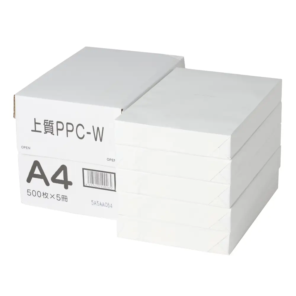【定期便3回】日本製紙 上質PPC-W A4コピー用紙 2500枚（500枚×5パック） 事務用品