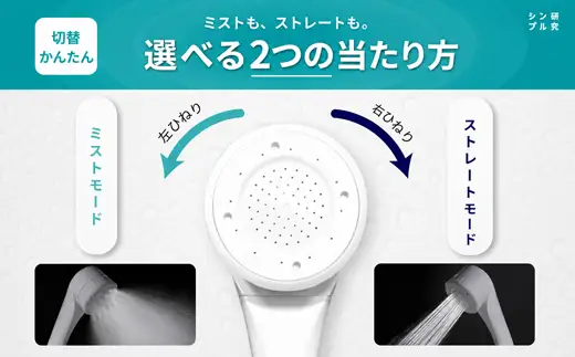 【27008】 ビューク シャワーヘッド 【 塩素低減カートリッジ付 | ミスト＋ストレート 】  日本製 ｜ ドリームバンク 公式