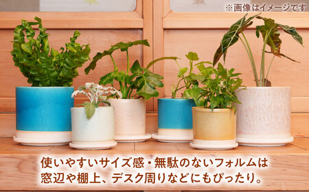 【美濃焼】植木鉢 シリンダーS，M 青【BIJINTOUKI/美人窯】 植物 サイズ おしゃれ 受け皿[MDF061]
