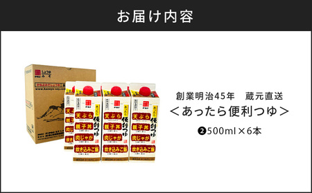 創業明治45年 蔵元直送 あったら便利つゆ 6本セット K058-026_02 万能調味料 調味料 淡口醤油 和食