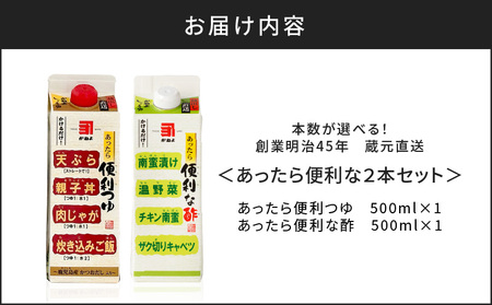 創業明治45年 蔵元直送 あったら便利な2本セット K058-027 万能調味料 調味料 淡口醤油 三杯酢
