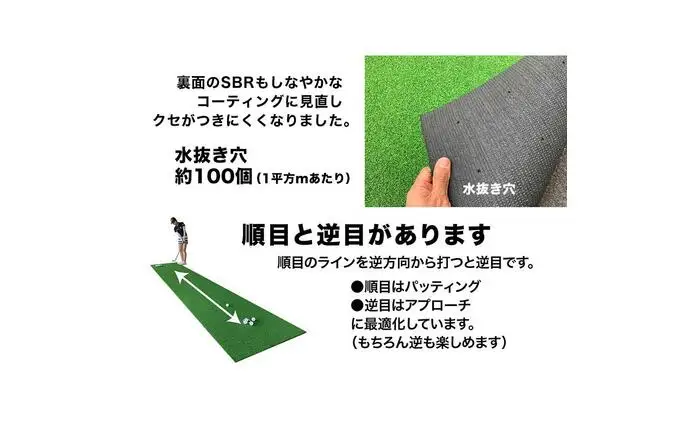 ゴルフ 屋外練習・ アプローチ＆パット専用人工芝 チップイングリーン CHIPIN'GREEN 90cm×5m 【パターマット工房PROゴルフショップ】[ATAG106]