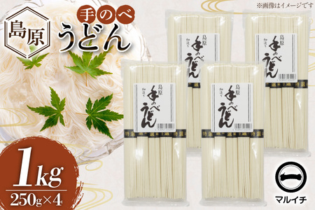 AJ298 島原 手のべうどん 1kg (50g×5束×4袋) 