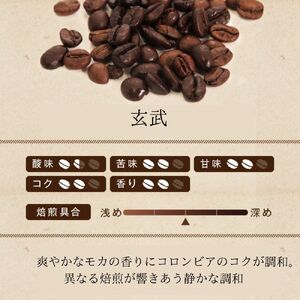 豊臣珈琲 玄武 豆 計1kg エチオピア／コロンビア産 [2601]