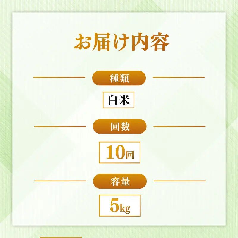 定期便 ヒノヒカリ 白米 5kg×10回