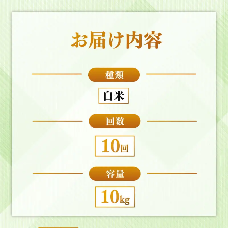 定期便 ヒノヒカリ 白米 10kg×10回