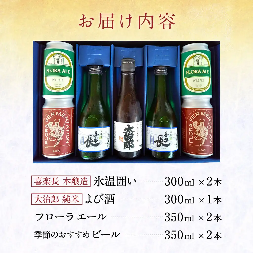 東近江の地酒・地ビール詰め合わせ こいずみ酒店 滋賀県 東近江市 B40 日本酒 地ビール クラフトビール 飲み比べ セット 詰め合わせ 喜楽長 大治郎