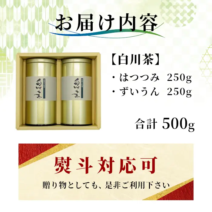 農薬不使用！煎茶 ギフト NO.1 （はつつみ250g＋ずいうん250g 計500g） 常磐園 日本茶 緑茶 茶葉 岐阜県 東白川村 お取り寄せ 贈答用 プレゼント 母の日