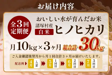 【先行予約】令和8年産 新米 ヒノヒカリ 定期便 5kg×2袋×3ヶ月（月10㎏）【2026年11月より順次発送】｜白米 米 棚田米 精米 ご飯 白ご飯 毎月お届け 農事組合法人えしろ 宮崎県 諸塚村 ES-05