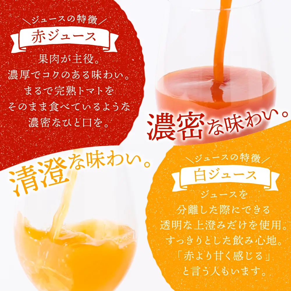 八代産完熟ミニとまとジュース 180ml（赤・白） 2本セット ミニトマト ジュース