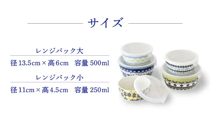 【美濃焼】 ポタリーフィールド レンジパック 5点セット 【株式会社二幸】 保存容器 パックボウル 食器セット[MCZ175]