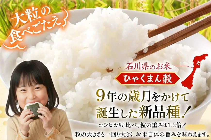 米 定期便 無洗米 ひゃくまん穀 5kg × 3回 総計15kg [中橋商事株式会社 石川県 宝達志水町 38601382]
