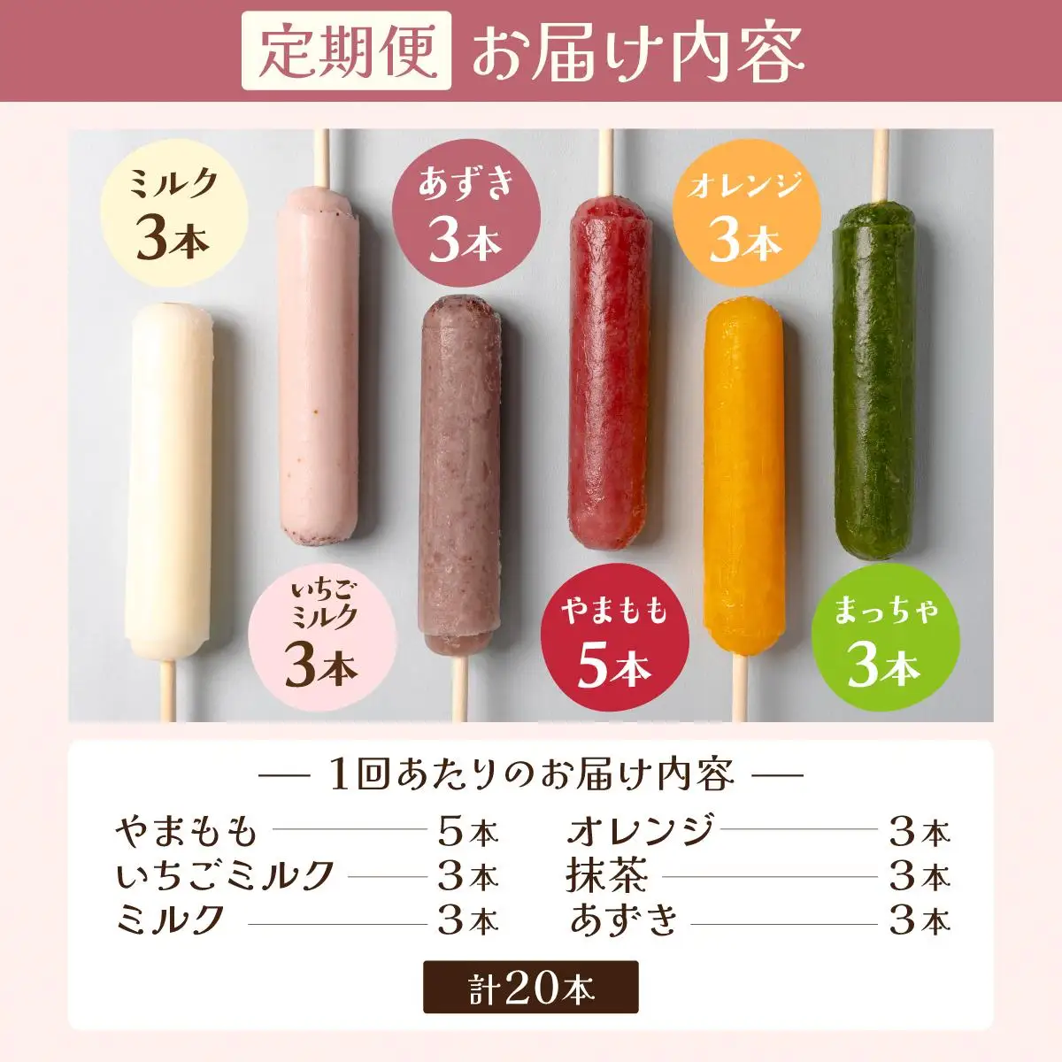 ＜定期便・全3回＞五ヶ山 アイスキャンデー 20本セット
