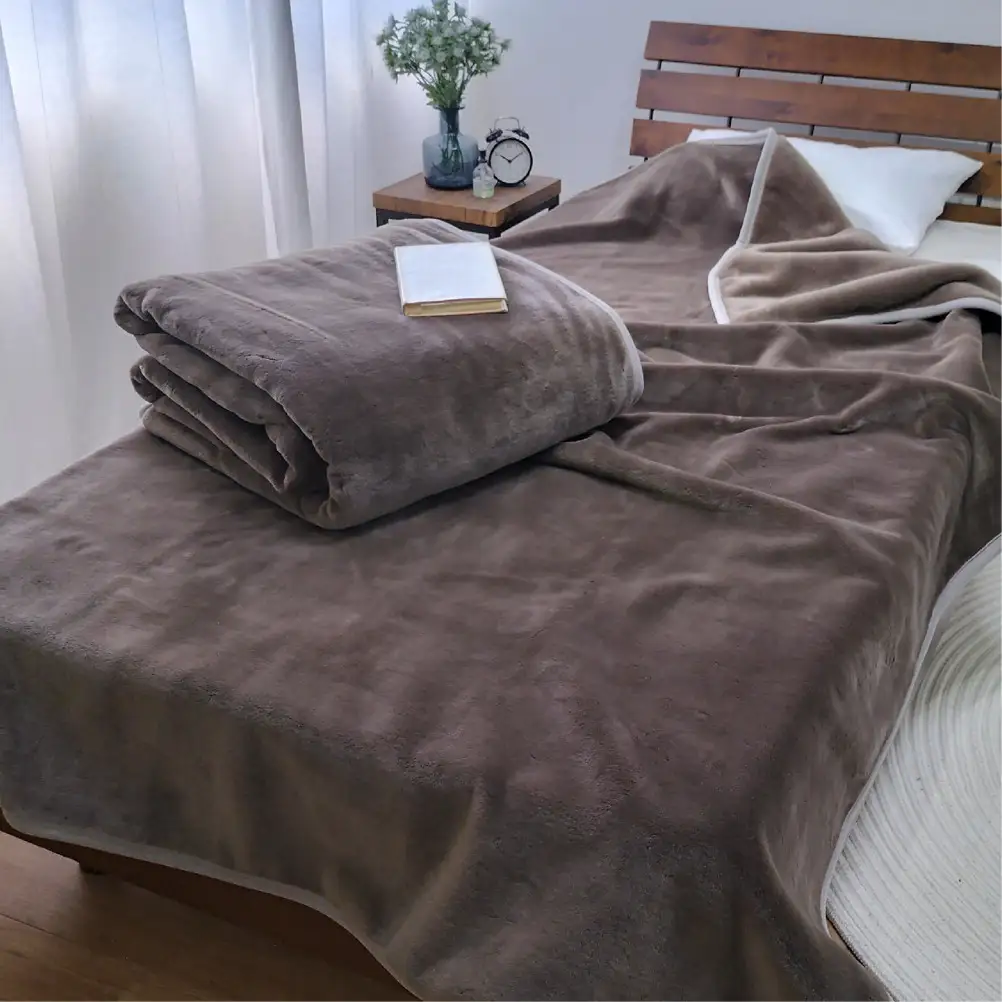 【2枚組】スーパーロングサイズ 洗える ふんわり軽量毛布 ブラウン NM-1422-2P-BR