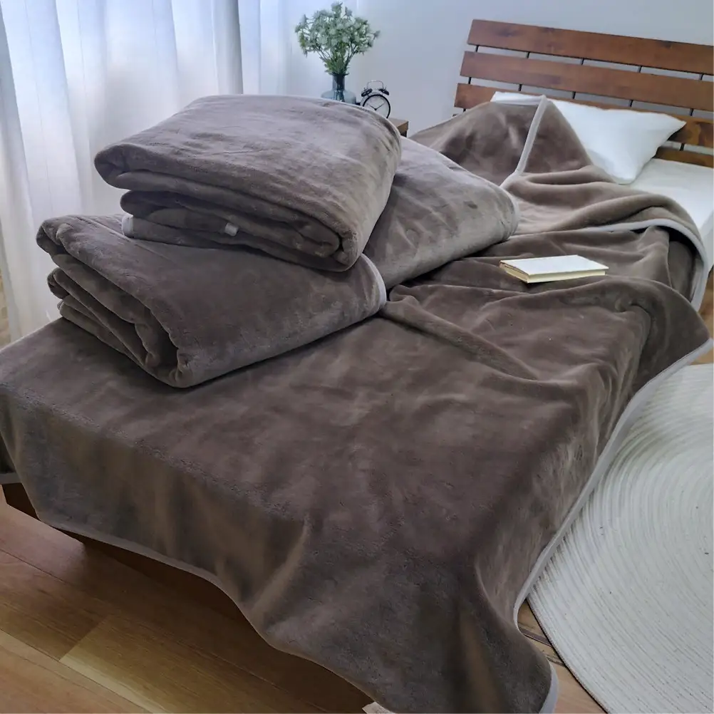 【4枚組】スーパーロングサイズ 洗える ふんわり軽量毛布 ブラウン NM-1422-4P-BR