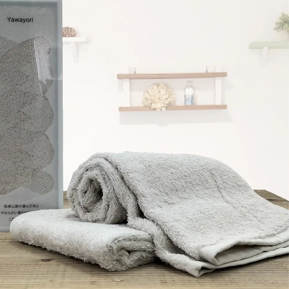 【フェイス3枚組】『贈り物に』ボックス入りオーガニックコットンタオル（33×100cm）やわよりF3-IV