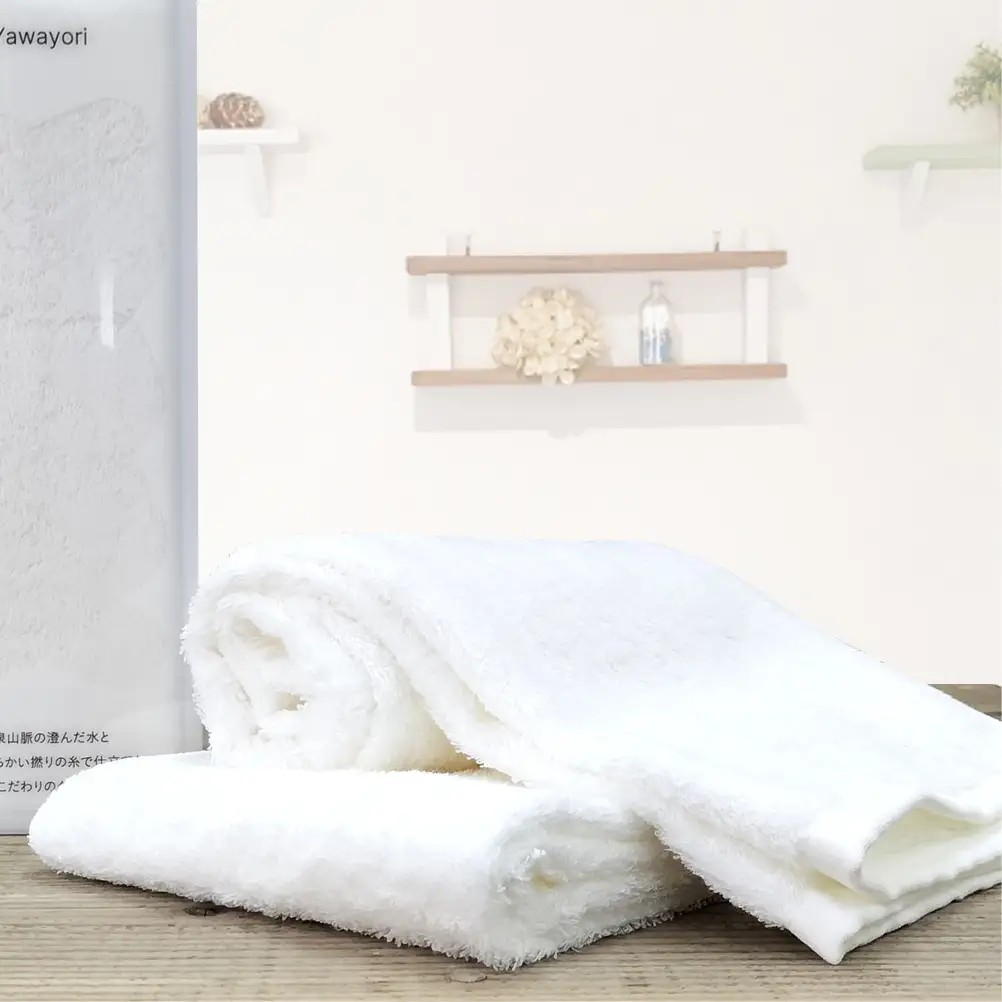 【フェイス3枚組】『贈り物に』ボックス入りオーガニックコットンタオル（33×100cm）やわよりF3-WH