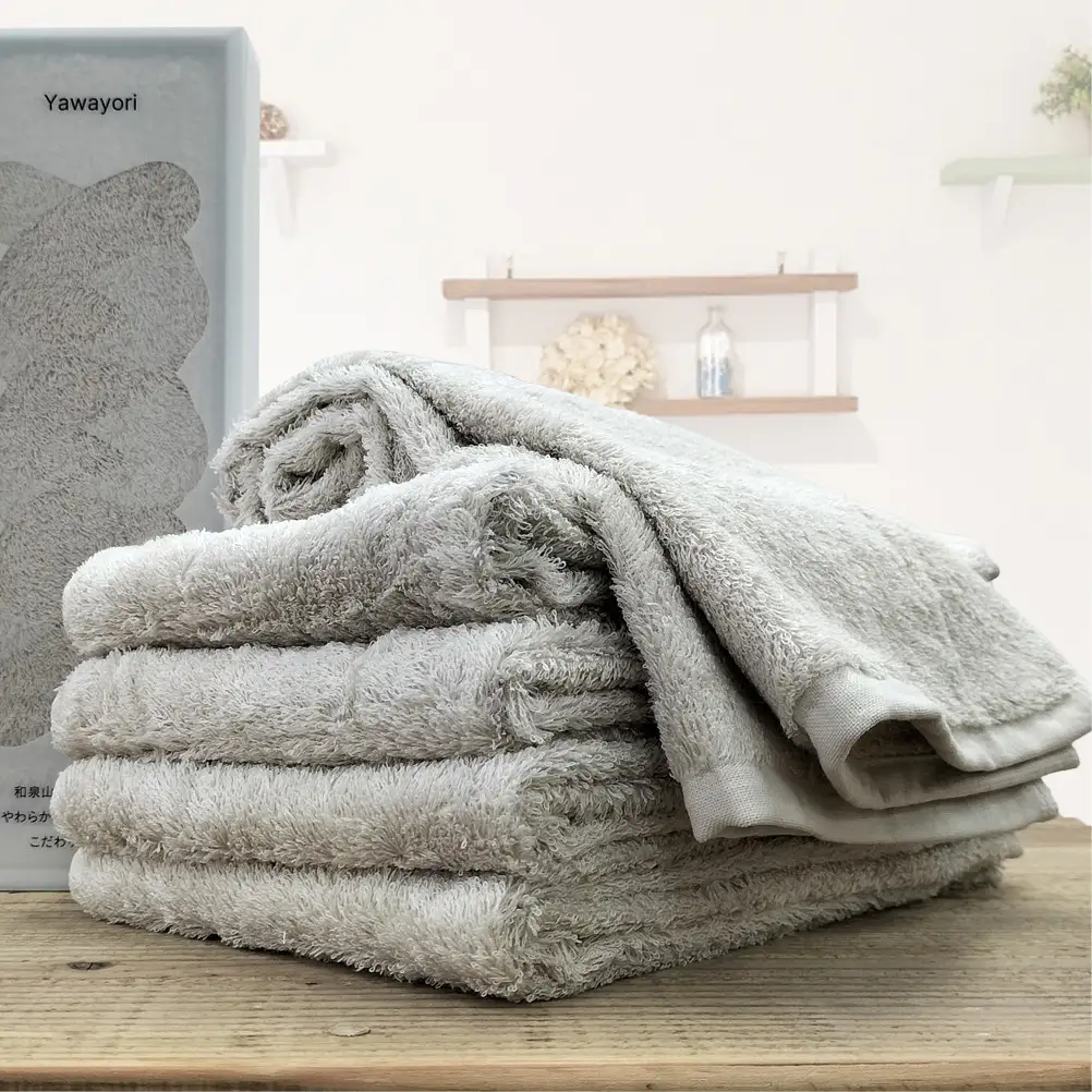 【フェイス6枚組】『贈り物に』ボックス入りオーガニックコットンタオル（33×100cm）やわよりF6-IV