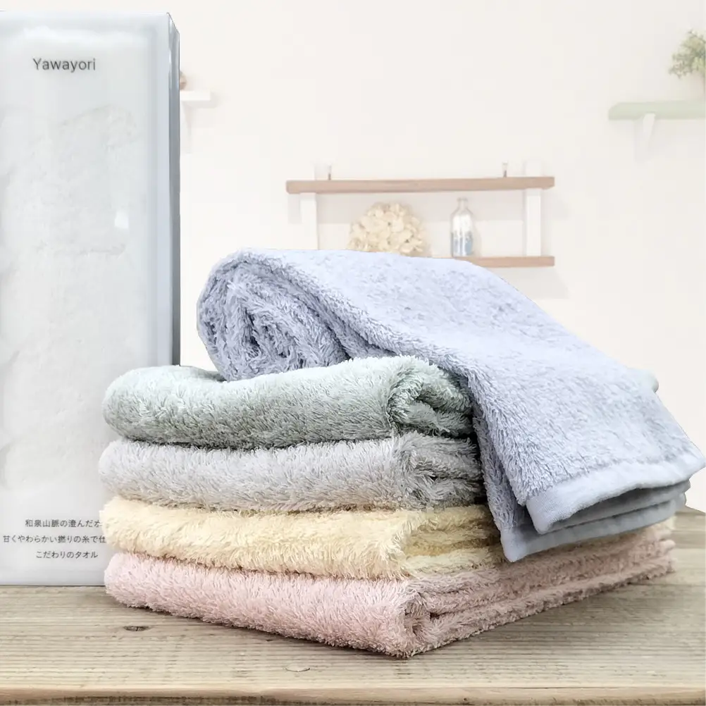 【フェイス6枚組】『贈り物に』ボックス入りオーガニックコットンタオル（33×100cm）やわよりF6-ST