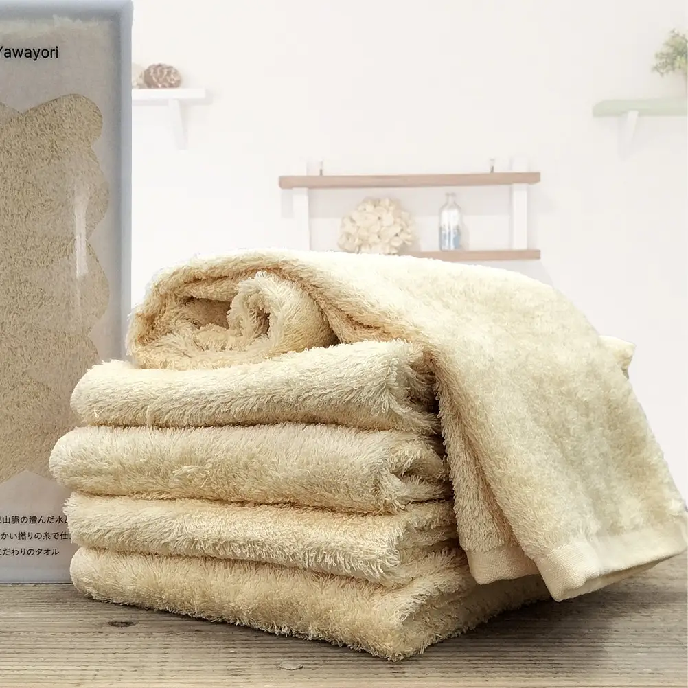 【フェイス6枚組】『贈り物に』ボックス入りオーガニックコットンタオル（33×100cm）やわよりF6-YE