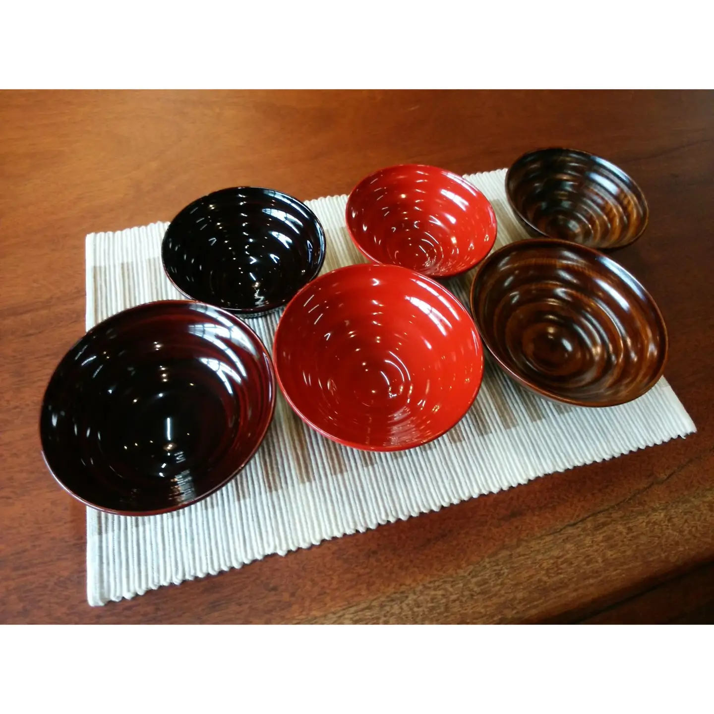 ≪木曽漆器≫ ハンノキ飯椀 （大） 【スリ漆】