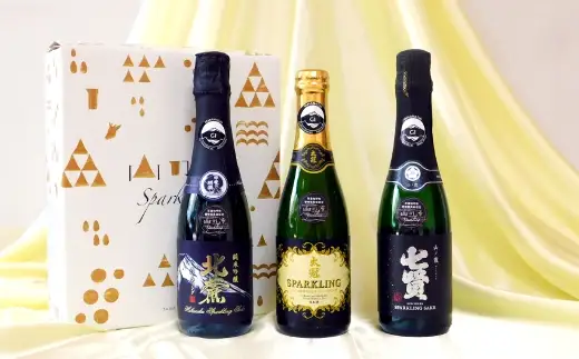 山梨の「山の酒」 3酒蔵のスパークリング日本酒飲み比べセット 日本酒 お酒 酒 セット 飲み比べ 国産 山梨県産 スパークリング 11度 炭酸