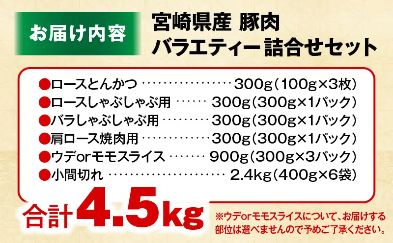 豚肉バラエティー詰合せセット【4.5kg】2026年7月発送予定