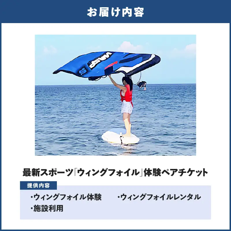 最新スポーツ「 ウィングフォイル 」体験 ペアチケット M133-001  体験 マリンスポーツ