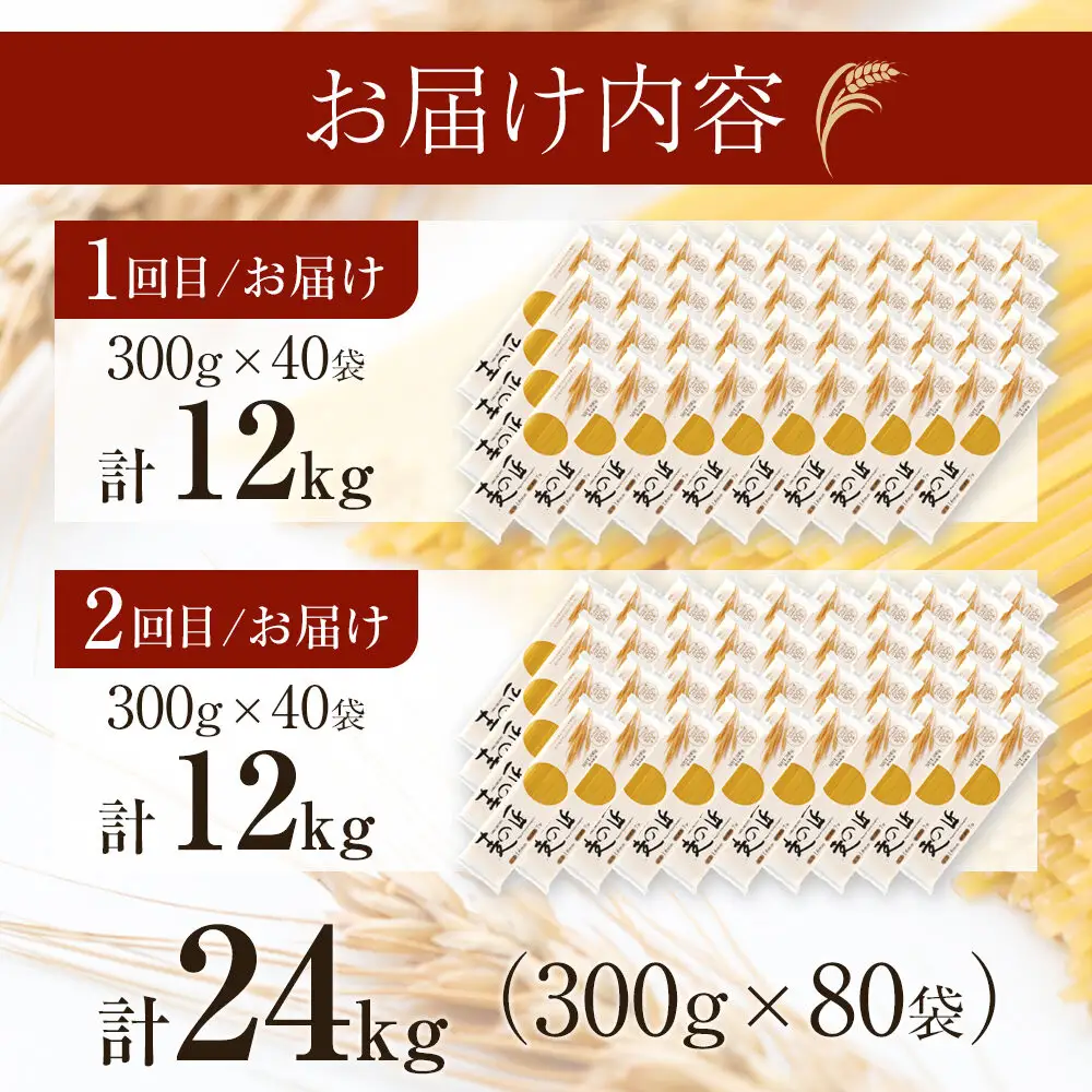 【全2回定期便】「麦の匠」デュラムセモリナ100％スパゲッティ300g×40袋/ パスタ 国産 貝塚産 麺 もちもち 大阪府貝塚市