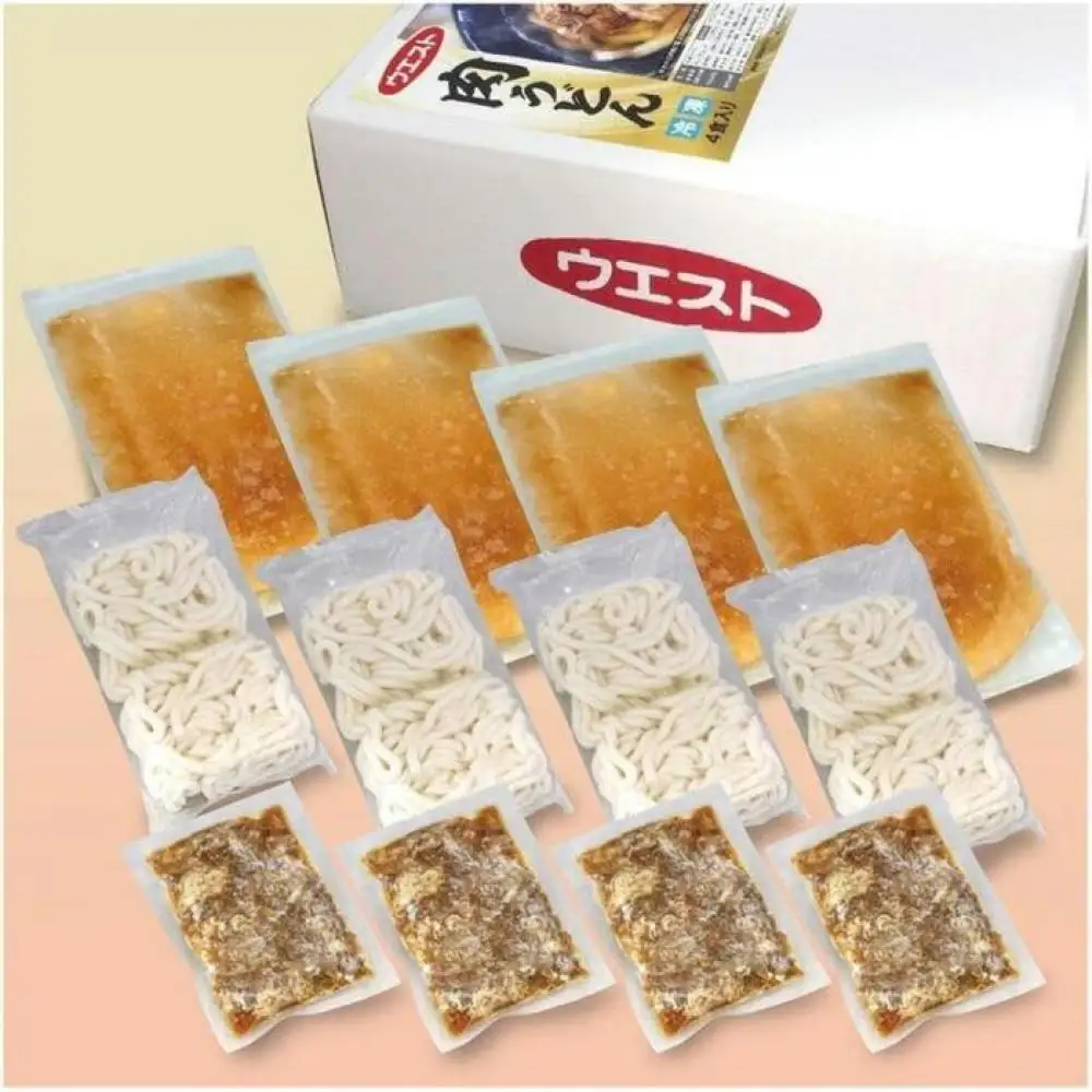 うどん 定期便 6ヶ月 肉うどん 4食 セット ウエスト 博多 冷凍 うどんセット 博多うどん 冷凍うどん 冷凍食品 麺類 ご当地グルメ お取り寄せ 小分け 個包装 福岡 福岡県 福岡市 定期 6回