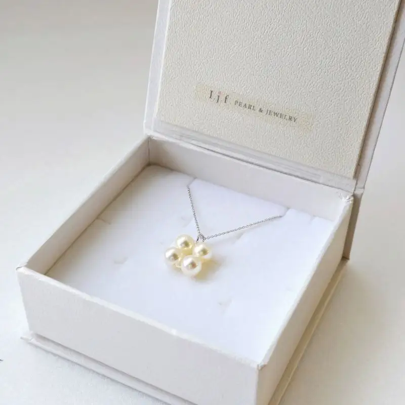 真珠 ネックレス 6.5mm ～ 6.9mm シルバー ブルーグリーン 約45cm スライド 式 パール アコヤ アクセサリー ジュエリー ファッション 冠婚葬祭 慶事 誕生日 結婚式 記念日 お祝い 贈答用 贈り物 ギフト プレゼント 普段使い おしゃれ カジュアル / 日常使いのパールペンダント、パールフォー