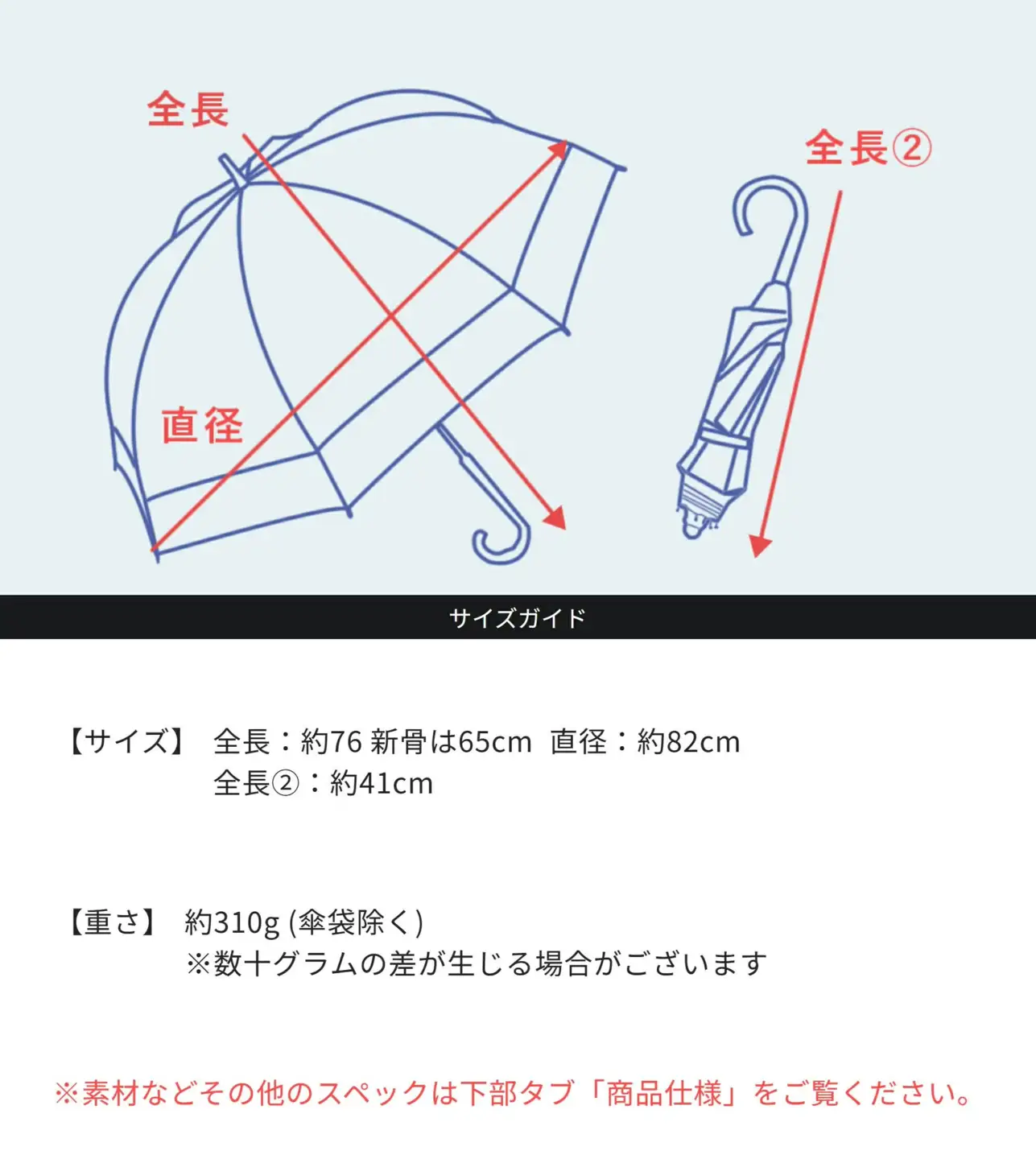 ロサブラン【日傘】2段折り プレーン 曲がり竹手元【50cm】【ネイビー(レッド)】