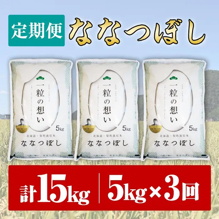 【令和8年産・先行予約受付】《 定期便・全3回 》上士別の生産者がつくるななつぼし ( 5kg×3回・計15kg)【2026年11月以降順次発送】 北海道 士別市産 米 お米 白米 北海道産 北海道米 ななつぼし 特A 一等級 コメ 単一原料米 定期便 5kg 15kg 【天塩の恵み上士別】【D7062-08】